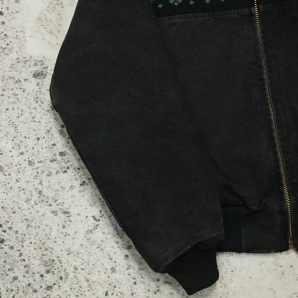 Vintage Carhartt JQ0405 Faded Black Aztec Jacket Size Medium - Large - Picture 8 of 16